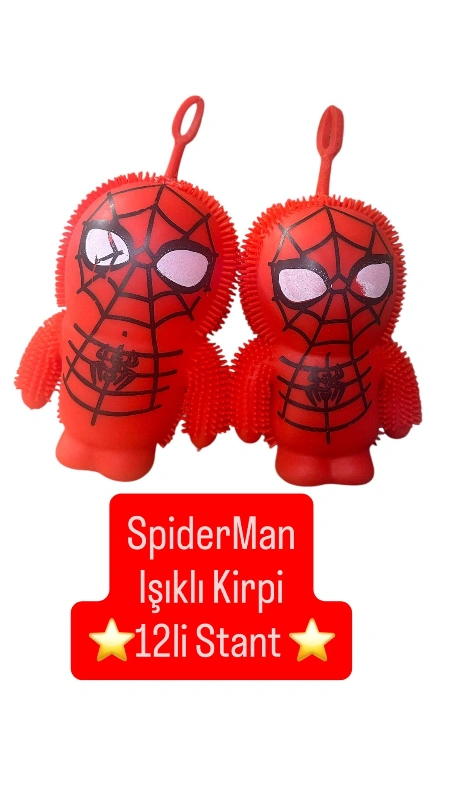 SPİDERMAN MODEL BÜYÜK IŞIKLI KİRPİ / 12Lİ STANT